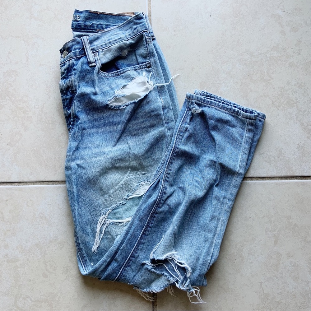American Eagle Distressed High Rise Boyfriend Jeans